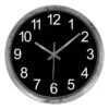 Black & Chrome Accent Wall Clock, 10" 2 Black & Chrome Accent Wall Clock, 10" -Athome Sales black chrome accent wall clock 10
