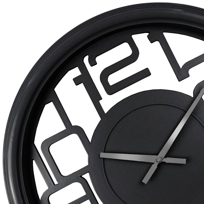 Black Cutout Wall Clock, 20" 4 Black Cutout Wall Clock, 20" - Image 2
