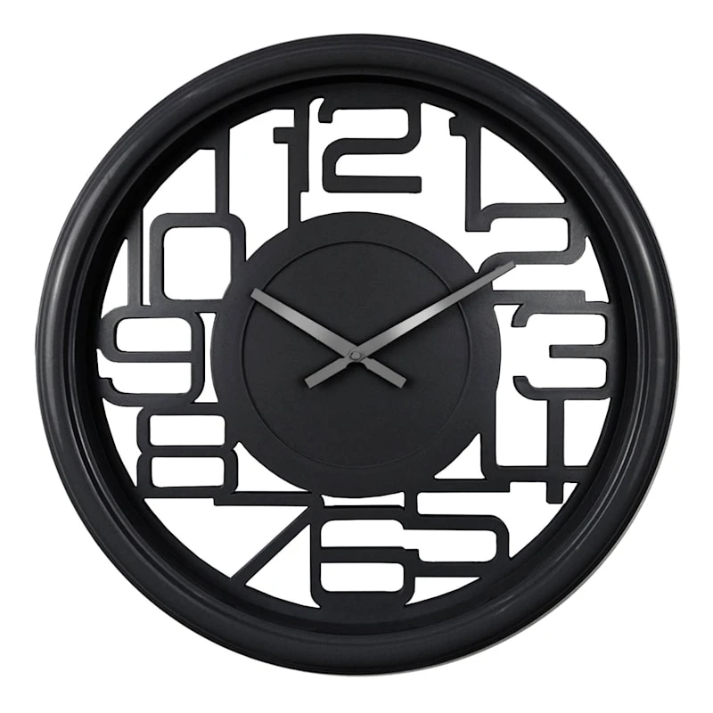 Black Cutout Wall Clock, 20" 3 Black Cutout Wall Clock, 20"