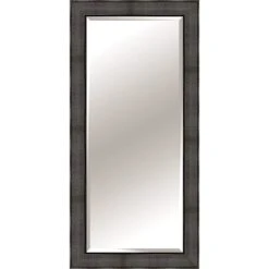 Black Embossed Dots Brushed Platinum Floor Mirror, 32x66