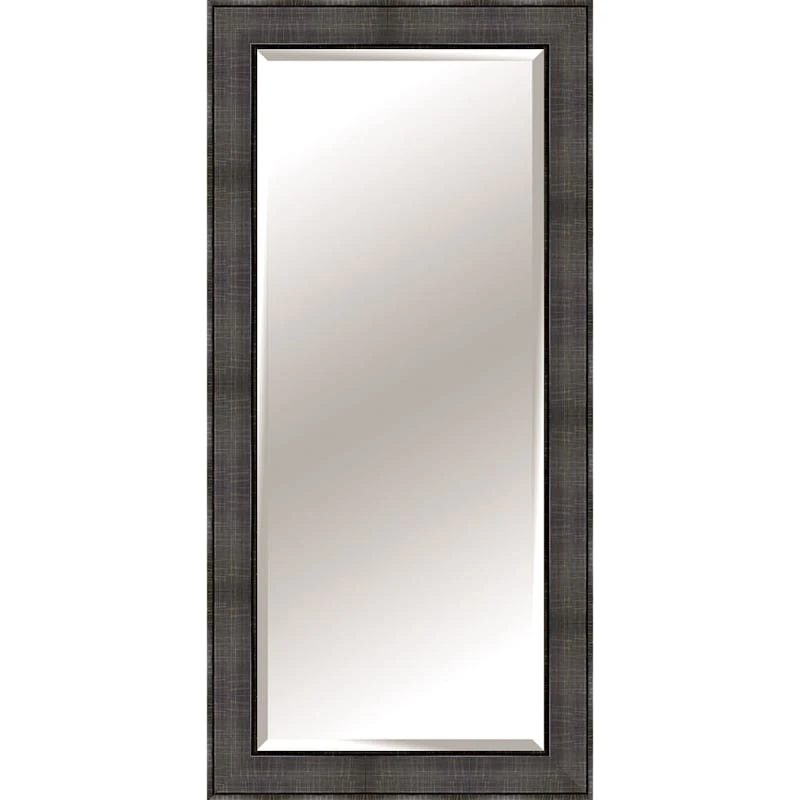 Black Embossed Dots Brushed Platinum Floor Mirror, 32x66 3 Black Embossed Dots Brushed Platinum Floor Mirror, 32x66