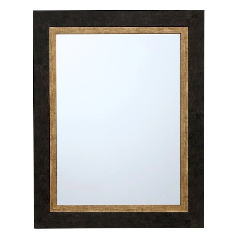 Black & Gold Framed Wall Mirror, 22x28 3 Black & Gold Framed Wall Mirror, 22x28