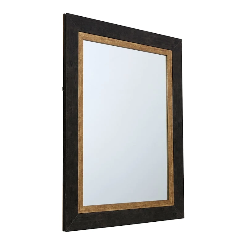 Black & Gold Framed Wall Mirror, 22x28 4 Black & Gold Framed Wall Mirror, 22x28 - Image 2