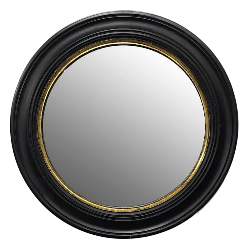 Black & Gold Round Wall Mirror, 30" 3 Black & Gold Round Wall Mirror, 30"