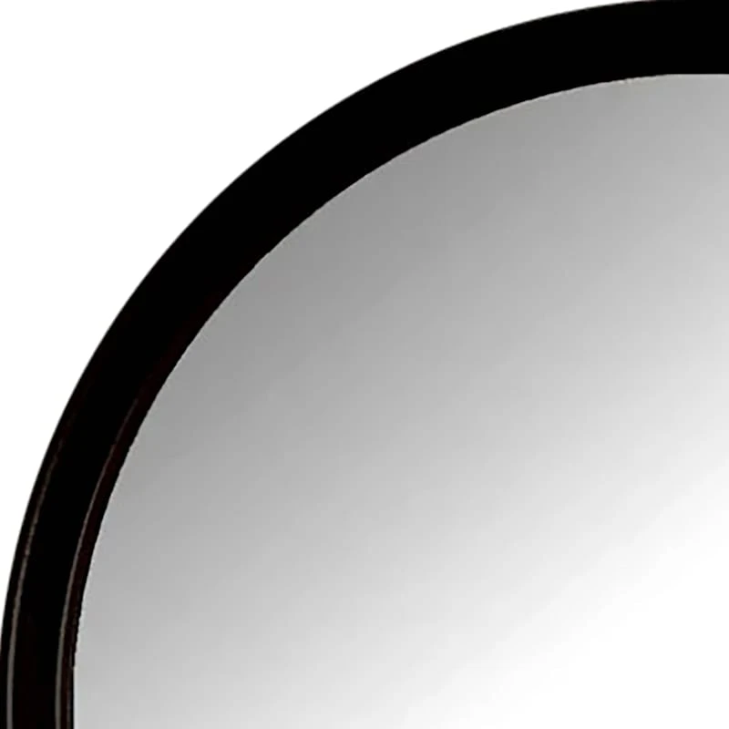 Black Metal Round Wall Mirror, 14" 4 Black Metal Round Wall Mirror, 14" - Image 2