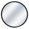 Black Metal Round Wall Mirror, 22"