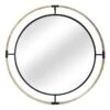 Black Metal With Rope Round Wall Mirror, 36" 2 Black Metal With Rope Round Wall Mirror, 36" -Athome Sales black metal with rope round wall mirror 36