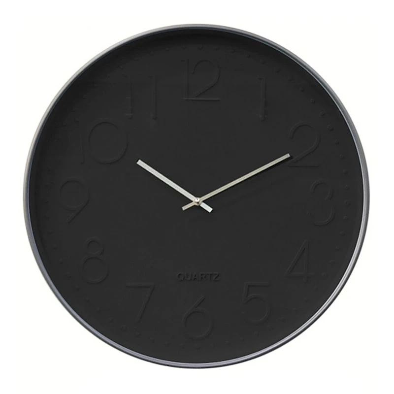 Black Monochrome Wall Clock, 20" 3 Black Monochrome Wall Clock, 20"