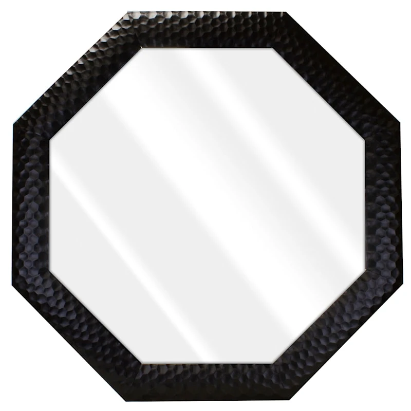 Black Octagon Wall Mirror, 31.5" 3 Black Octagon Wall Mirror, 31.5"