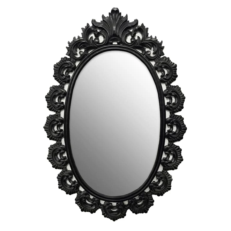 Black Ornate Oval Wall Mirror, 24x36 3 Black Ornate Oval Wall Mirror, 24x36