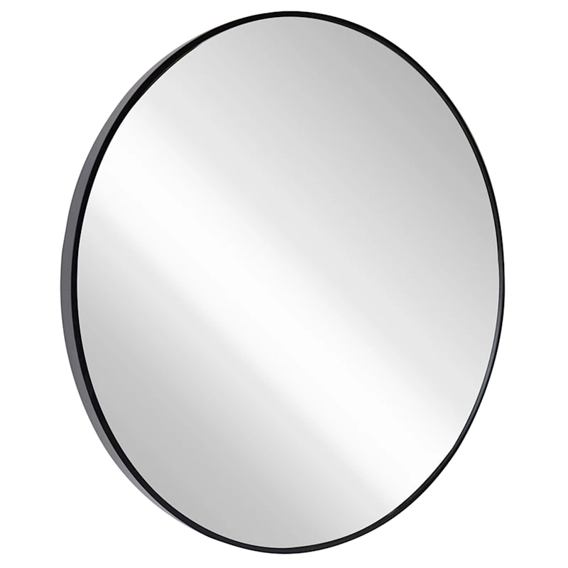 Black Round Wall Mirror, 24" 4 Black Round Wall Mirror, 24" - Image 2