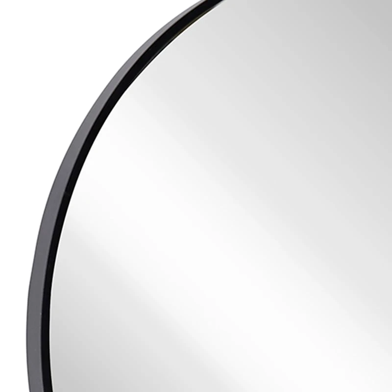 Black Round Wall Mirror, 24" 5 Black Round Wall Mirror, 24" - Image 3