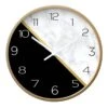 Black & White Marble-Look Wall Clock, 12" -Athome Sales black white marble look wall clock 12