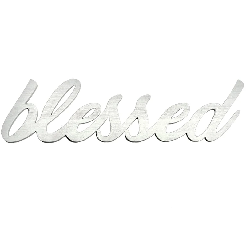 Blessed Word Wood Wall Sign, 23x6 3 Blessed Word Wood Wall Sign, 23x6