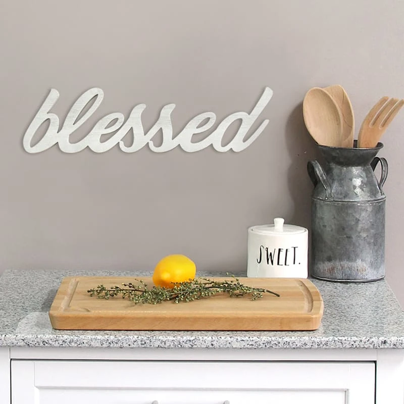Blessed Word Wood Wall Sign, 23x6 4 Blessed Word Wood Wall Sign, 23x6 - Image 2