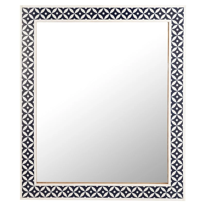 Blue Inlay Wall Mirror, 30x36 3 Blue Inlay Wall Mirror, 30x36