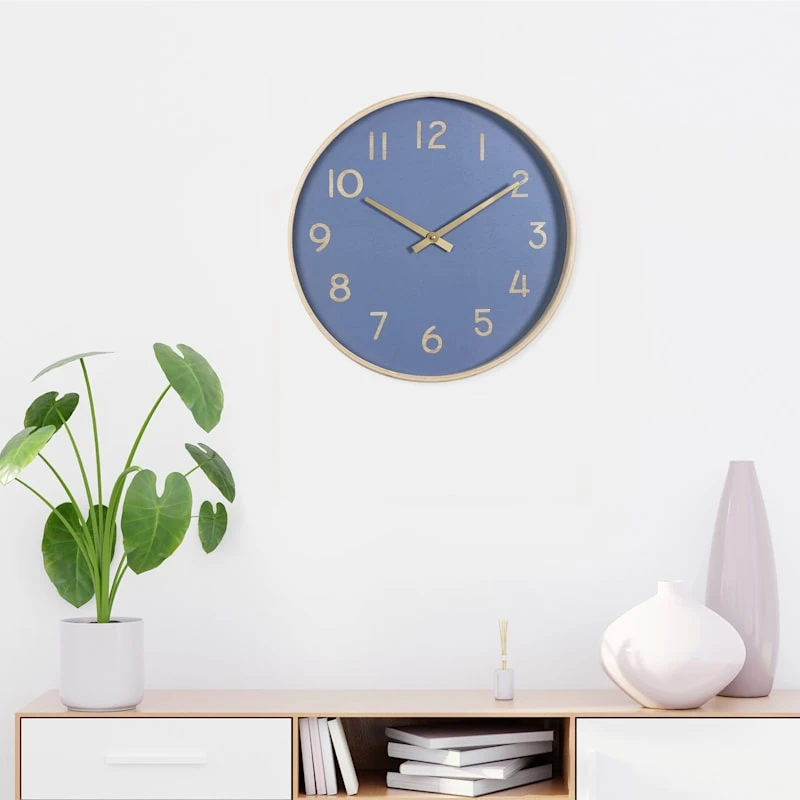 Blue Round Wall Clock, 20" 4 Blue Round Wall Clock, 20" - Image 2