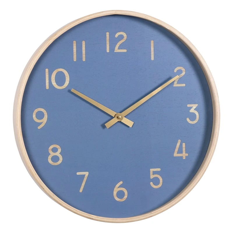 Blue Round Wall Clock, 20" 3 Blue Round Wall Clock, 20"