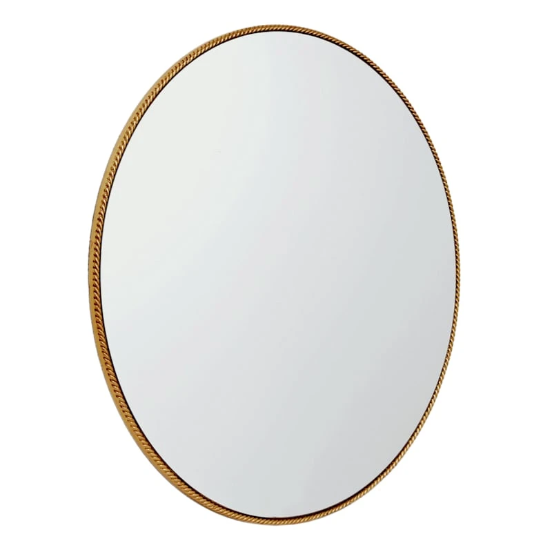 Braided Gold Framed Round Wall Mirror, 32" 4 Braided Gold Framed Round Wall Mirror, 32" - Image 2