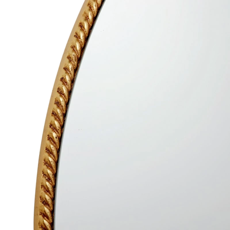 Braided Gold Framed Round Wall Mirror, 32" 5 Braided Gold Framed Round Wall Mirror, 32" - Image 3