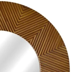 Brown Faux Carved Wood Round Wall Mirror, 31" 5 Brown Faux Carved Wood Round Wall Mirror, 31" -Athome Sales brown faux carved wood round wall mirror 31 1