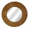 Brown Faux Carved Wood Round Wall Mirror, 31" -Athome Sales brown faux carved wood round wall mirror 31