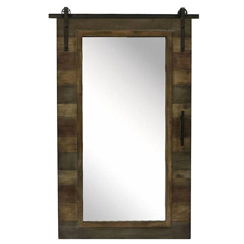 Brown Faux Wood Wall Mirror, 33x50 3 Brown Faux Wood Wall Mirror, 33x50