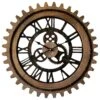 Brown Metal & Wood Round Wall Clock, 24" -Athome Sales brown metal wood round wall clock 24