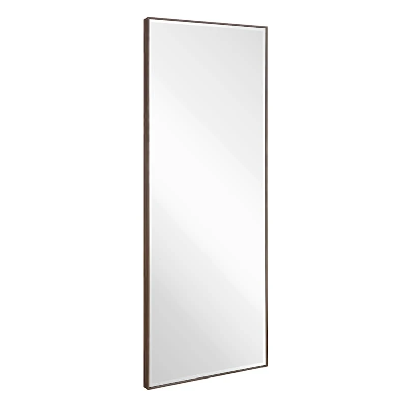 Brown Thin Framed Leaner Mirror, 24x58 4 Brown Thin Framed Leaner Mirror, 24x58 - Image 2