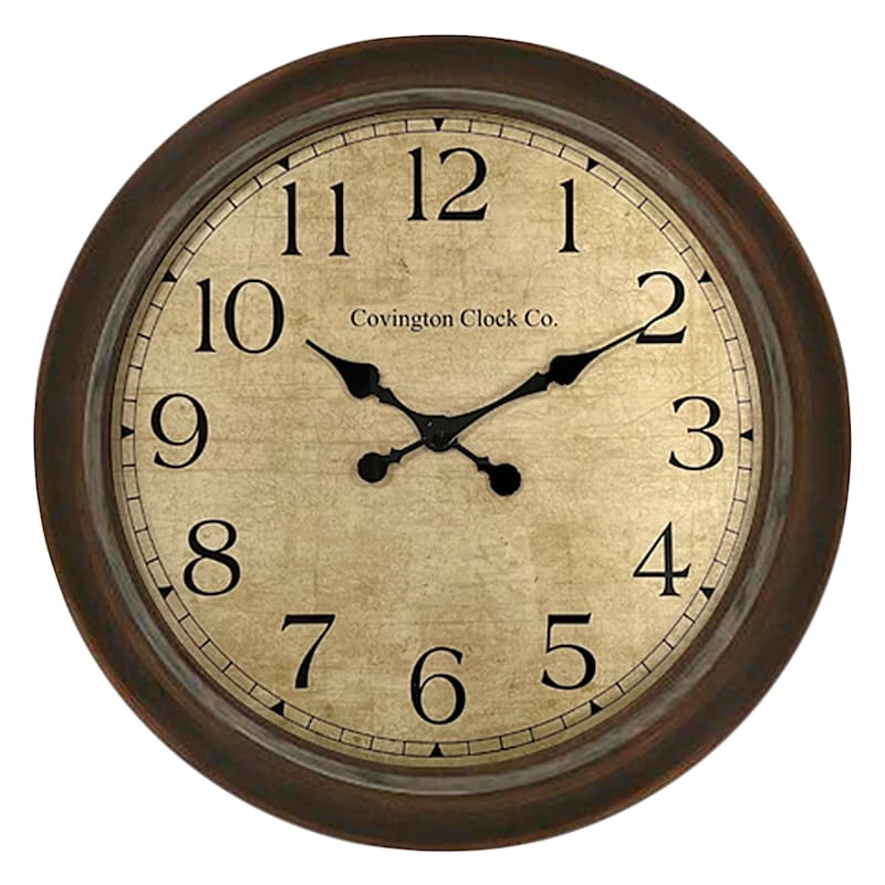 Brown Wall Clock, 20" 3 Brown Wall Clock, 20"