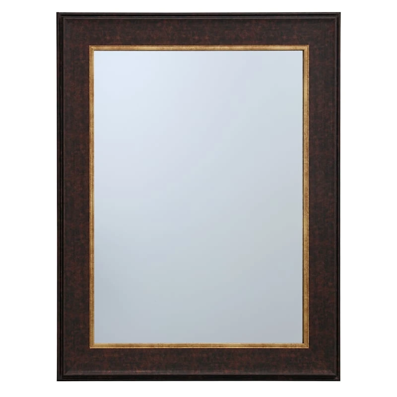 Brown With Gold Framed Wall Mirror, 22x28 3 Brown With Gold Framed Wall Mirror, 22x28