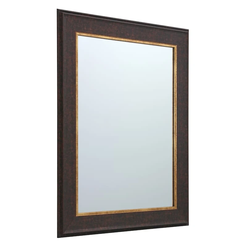 Brown With Gold Framed Wall Mirror, 22x28 4 Brown With Gold Framed Wall Mirror, 22x28 - Image 2