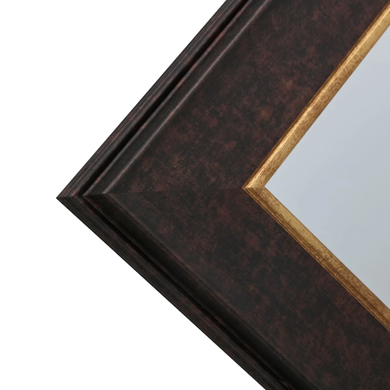 Brown With Gold Framed Wall Mirror, 22x28 5 Brown With Gold Framed Wall Mirror, 22x28 - Image 3