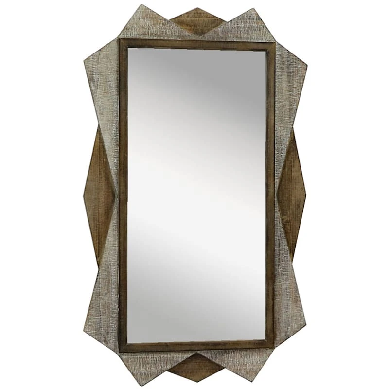Brown Wood Gallery Wall Mirror, 29" 3 Brown Wood Gallery Wall Mirror, 29"