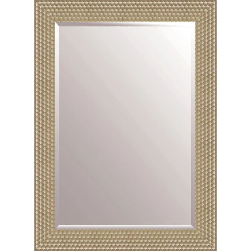 Champagne Hexagon Framed Wall Mirror, 32x44 3 Champagne Hexagon Framed Wall Mirror, 32x44