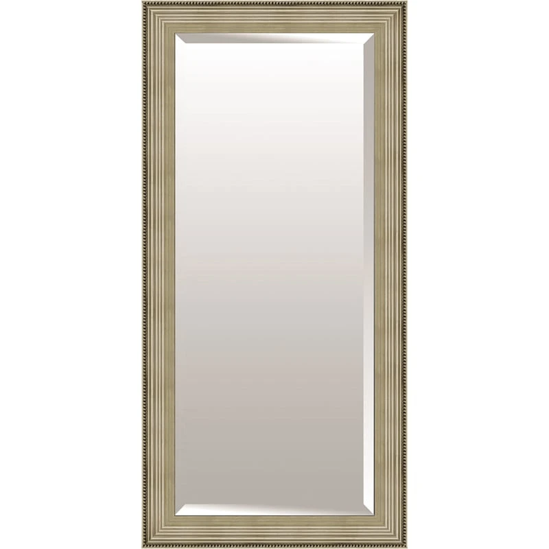 Champagne & Silver Beaded Wood Framed Wall Mirror, 30x54 3 Champagne & Silver Beaded Wood Framed Wall Mirror, 30x54
