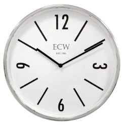 Chrome Modern Round Wall Clock, 14"