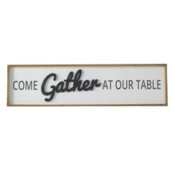 Come Gather At Our Table Wall Sign, 36x9