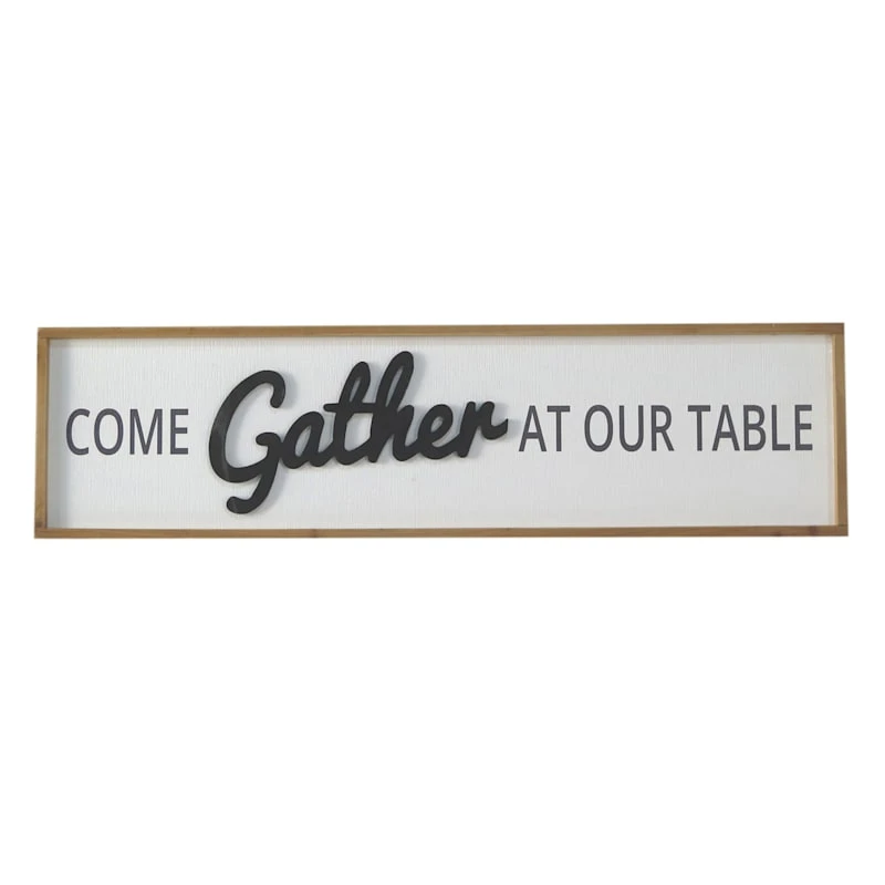 Come Gather At Our Table Wall Sign, 36x9 3 Come Gather At Our Table Wall Sign, 36x9