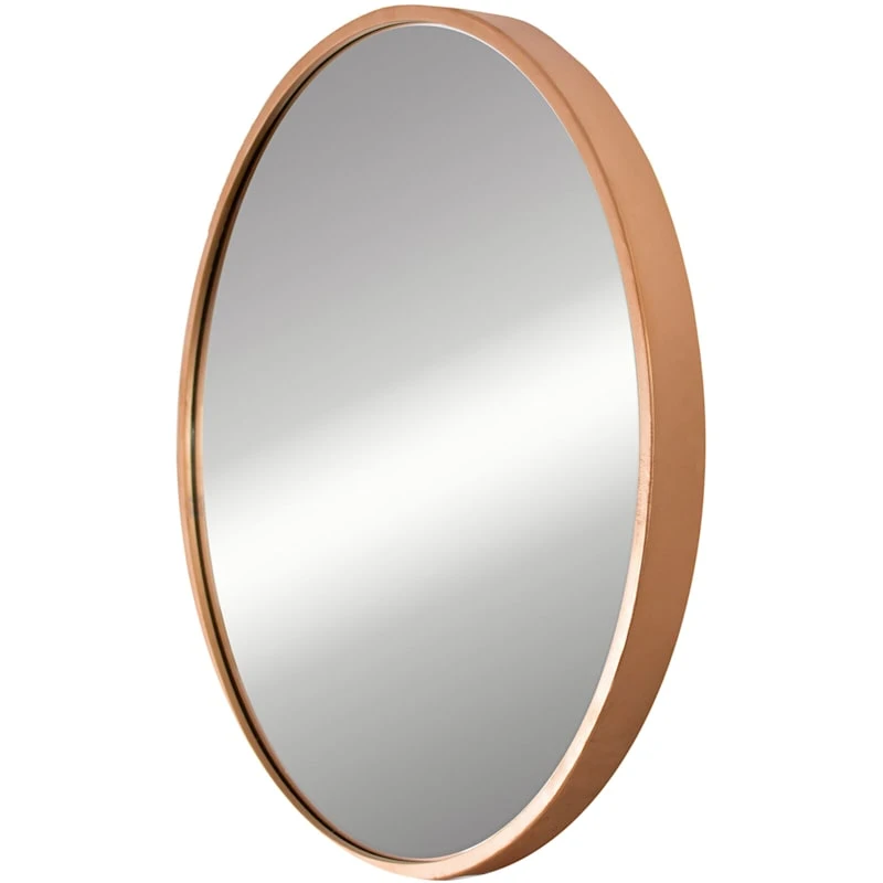 Copper Finish Metal Round Wall Mirror, 20" 3 Copper Finish Metal Round Wall Mirror, 20"