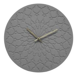 Crosby St Grey Embossed Round Wall Clock, 16"