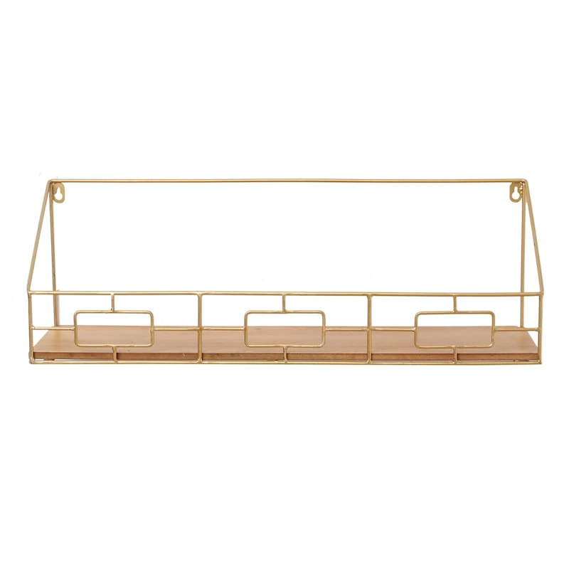 Crosby St Metal & Wood Wall Shelf, 24x8 2 Crosby St Metal & Wood Wall Shelf, 24x8