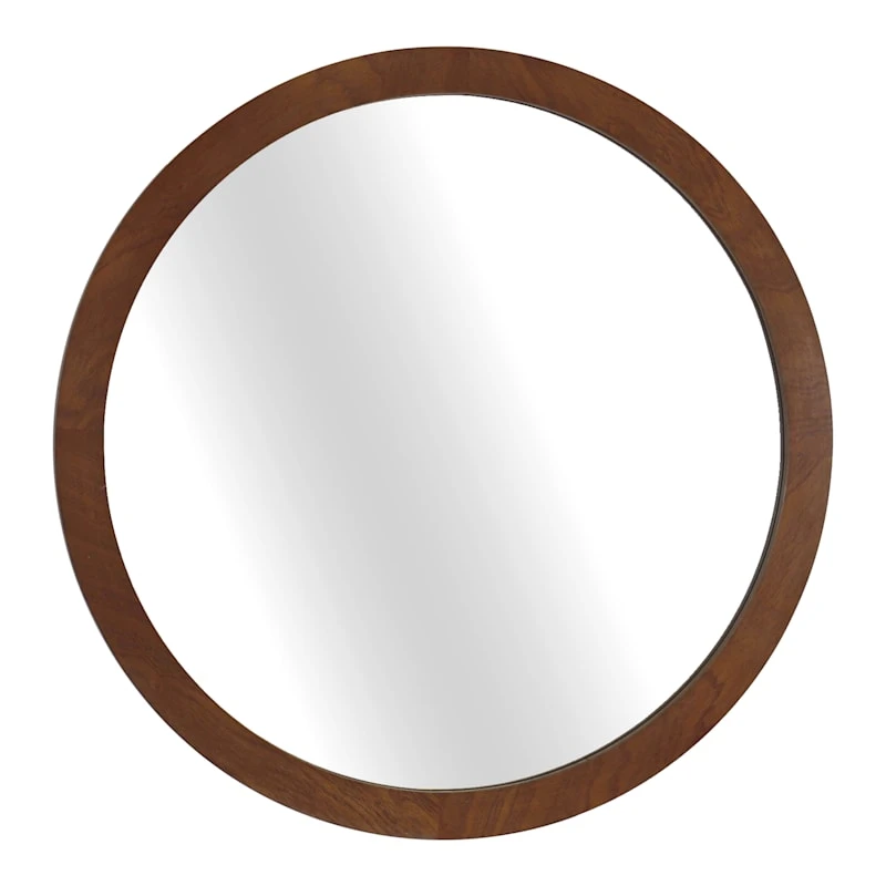 Crosby St Round Wooden Wall Mirror, 24" 3 Crosby St Round Wooden Wall Mirror, 24"