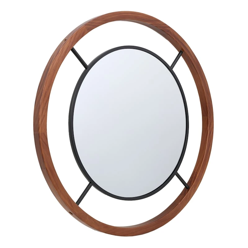 Crosby St Wooden Wall Mirror, 30" 4 Crosby St Wooden Wall Mirror, 30" - Image 2