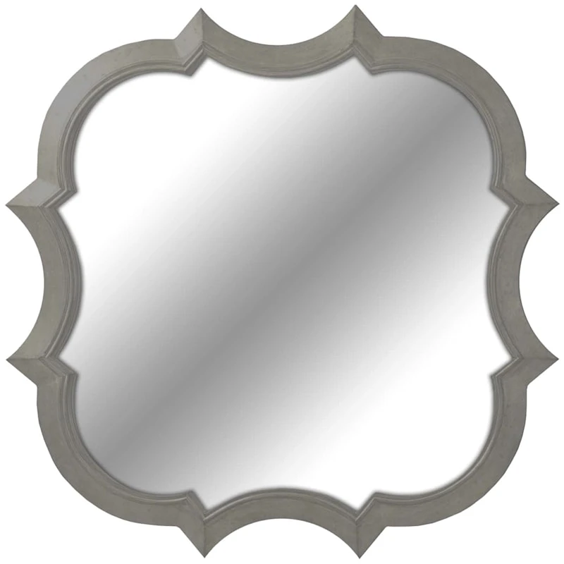 Decorative Shape Pewter Injection Frame Wall Mirror, 30" 3 Decorative Shape Pewter Injection Frame Wall Mirror, 30"