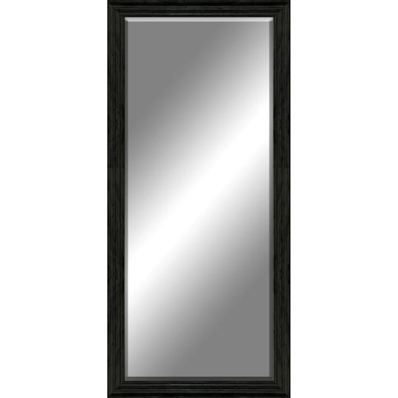 Distressed Black Bevel Mirror, 29x63 3 Distressed Black Bevel Mirror, 29x63