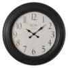 Distressed Black Classic Dial Round Wall Clock, 30"