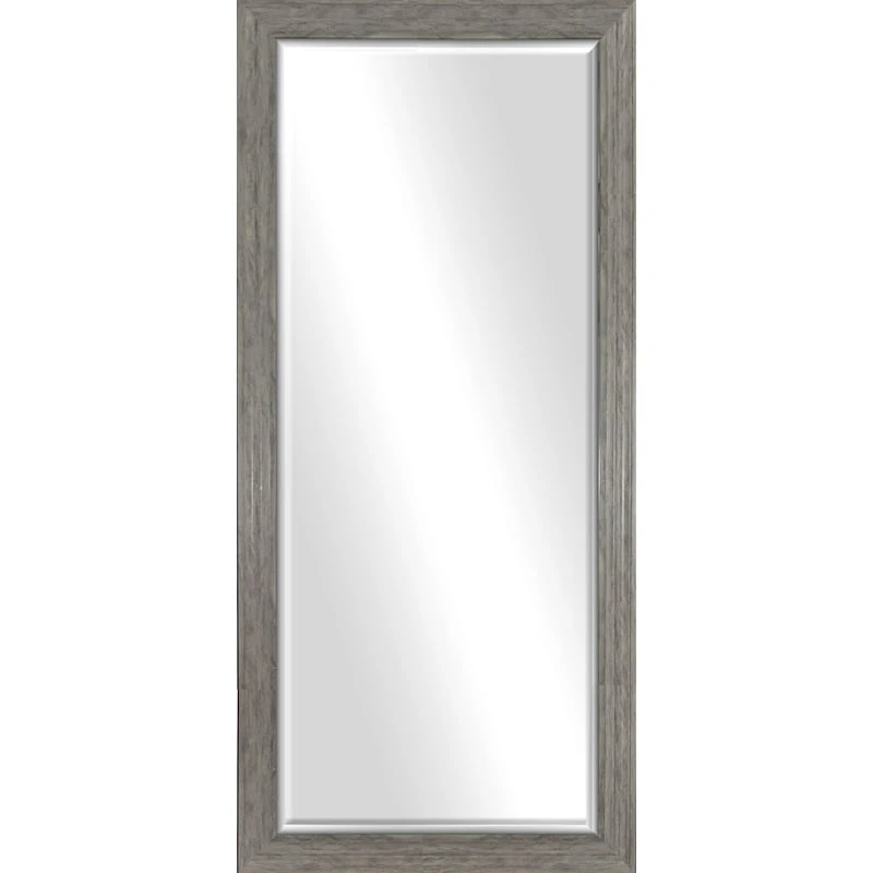 Distressed Gray Beveled Mirror, 29x63 3 Distressed Gray Beveled Mirror, 29x63