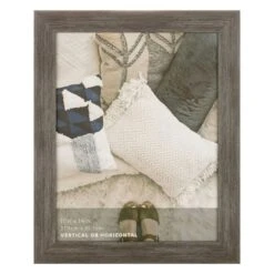 Distressed Grey Scoop Profile Wall Frame, 11x14