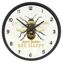 Don't Worry Bee Happy Wall Clock, 12"